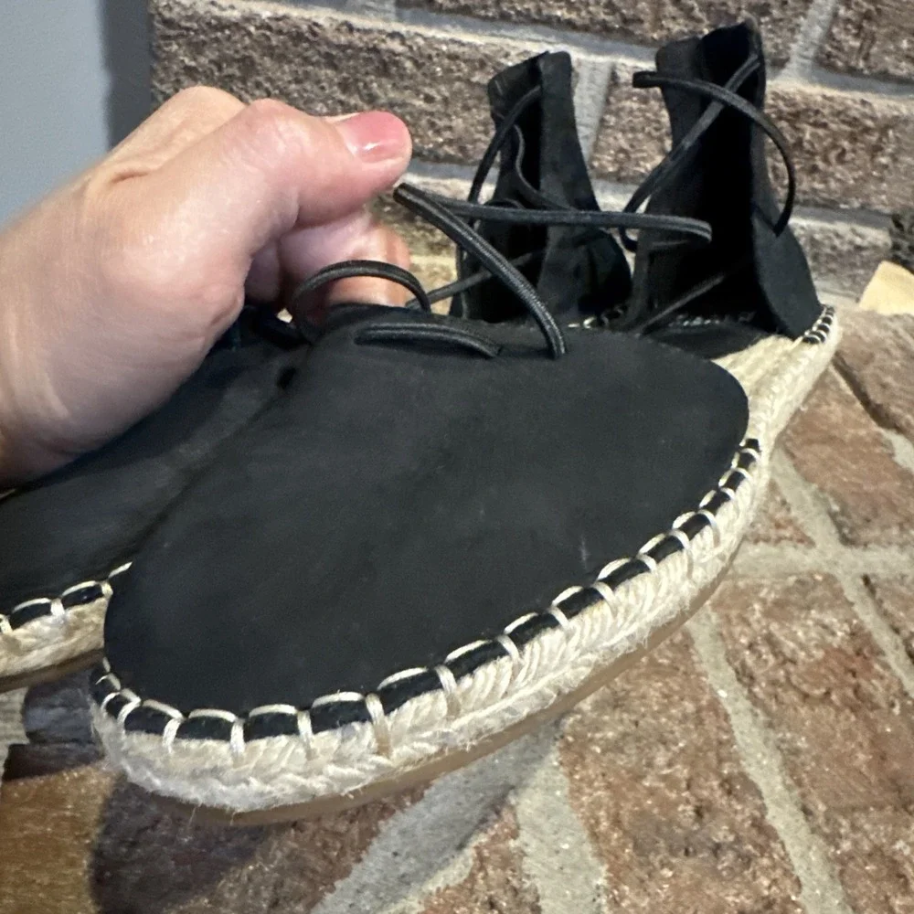 Eileen Fisher Women's  black Strappy  Espadrille Flats Size 5‎ #101